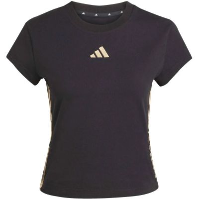 Damen Shirt Animal Print 3-Stripes in schwarz