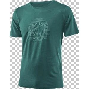 M PRINTSHIRT ADVENTURE MERINO-TENCEL(TM) in grün