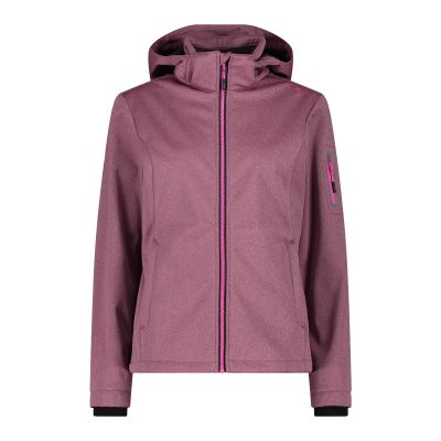 WOMAN JACKET ZIP HOOD in b720 bubblegum mel.