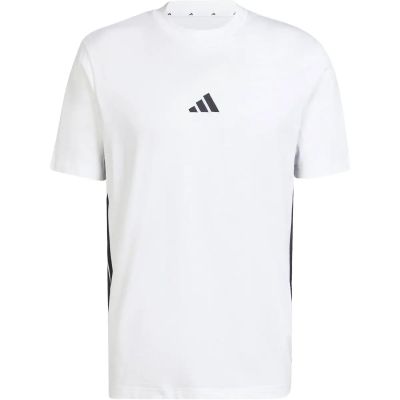 Herren Shirt Essentials 3-Streifen Single Jersey in weiß