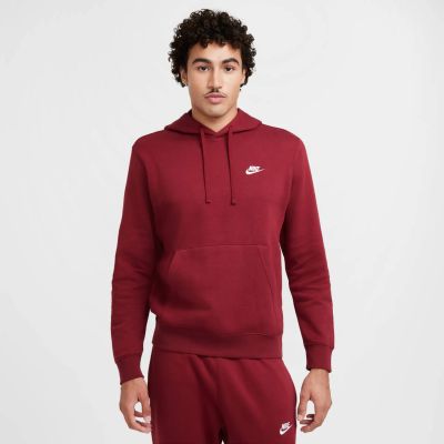 Nike M Nsw Club Hoodie Po Bb - team red/team red/white in 677 team red/team red/white