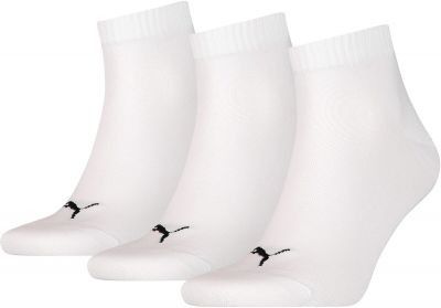 PUMA Plain Quarter-Socken 3er-Pack in weiß