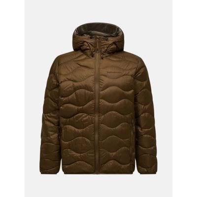 M Helium Down Hood Jacket-Meadow Moss-AV in braun