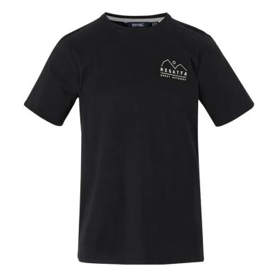 REGATTA GREAT OUTDOORS Men`s Cline IX T-Shirt in t6n black mountain print