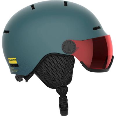 SALOMON Kinder Helm HELMET ORKA VISOR North At/Un FLS RED in grau