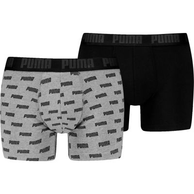 PUMA MEN EVERYDAY LOGO PRINT BOXERS 002 L in grau