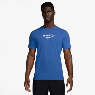 Herren Shirt M NK DF TEE PRO TRAINING in blau