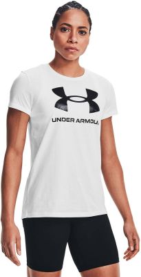 UNDER ARMOUR Damen Kurzarm Live Sportstyle Graphic SSC in weiß