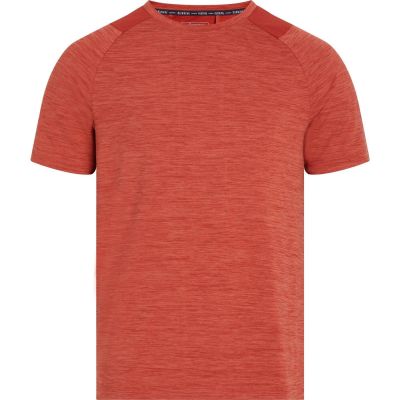 He.-T-Shirt Ailo SS M in 909 melange/red dark/red