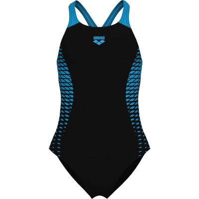 Kinder Schwimmanzug GIRL`S OPENINGS SWIMSUIT V BACK in schwarz